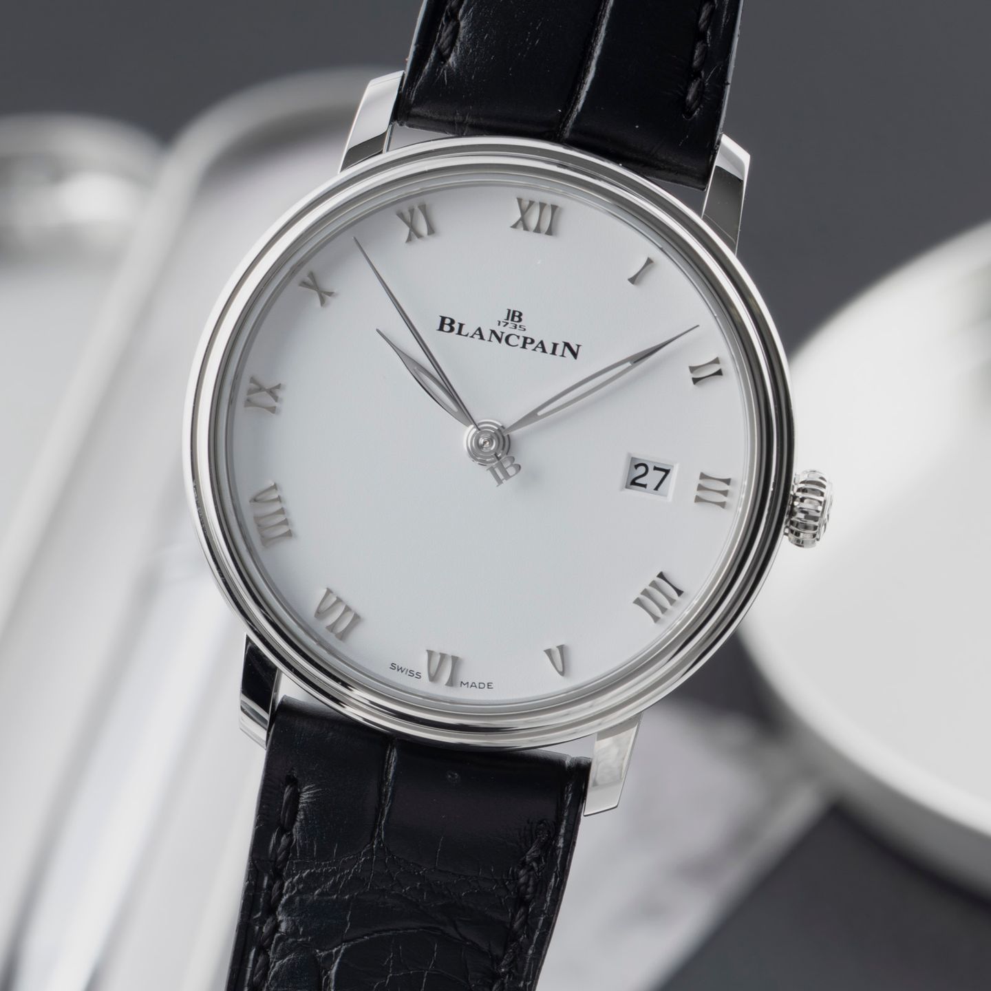 Blancpain Villeret Ultra-Slim 6224-1127-55B (Unknown (random serial)) - White dial 39 mm Steel case (3/8)