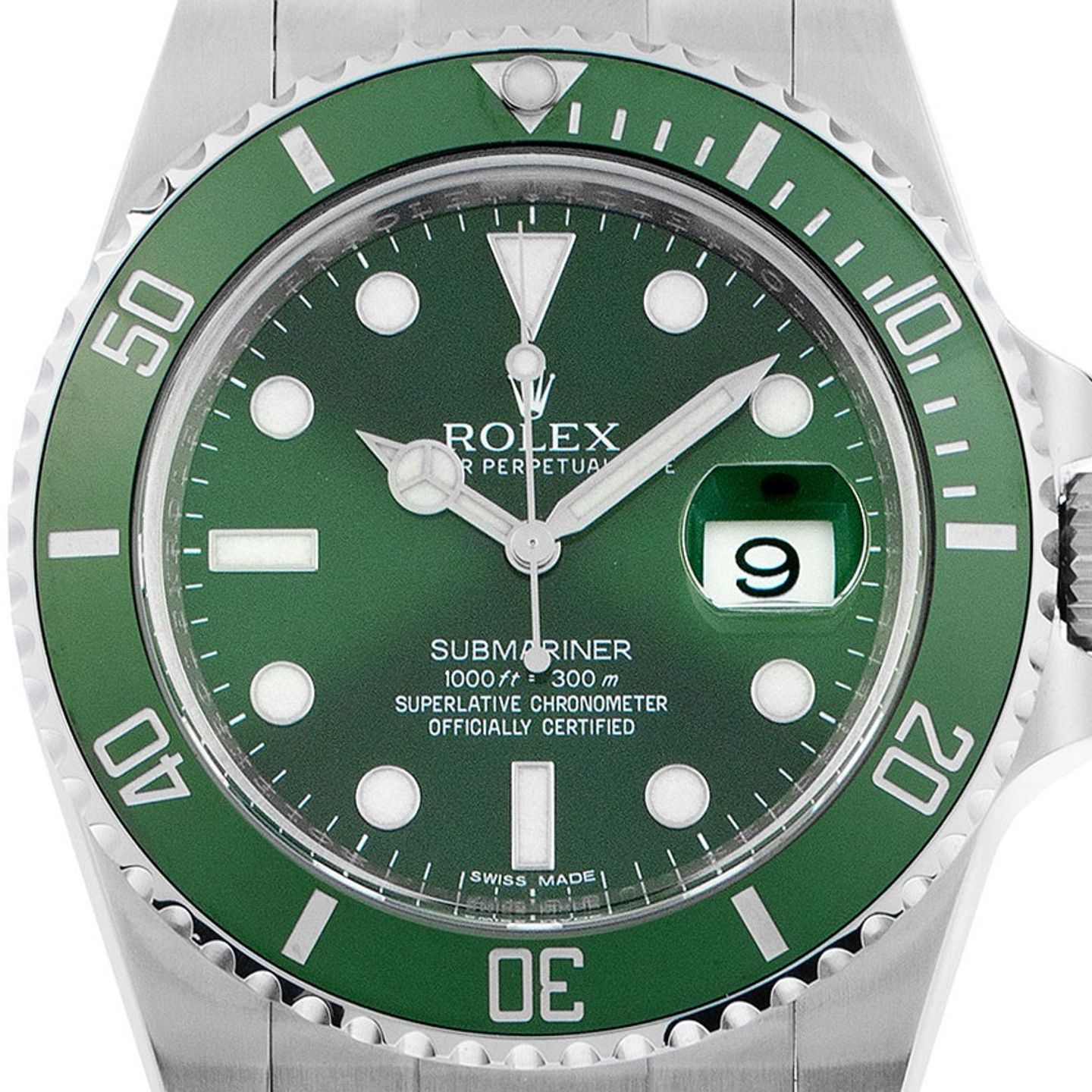 Rolex Submariner Date 116610LV (2016) - Green dial 40 mm Steel case (1/8)
