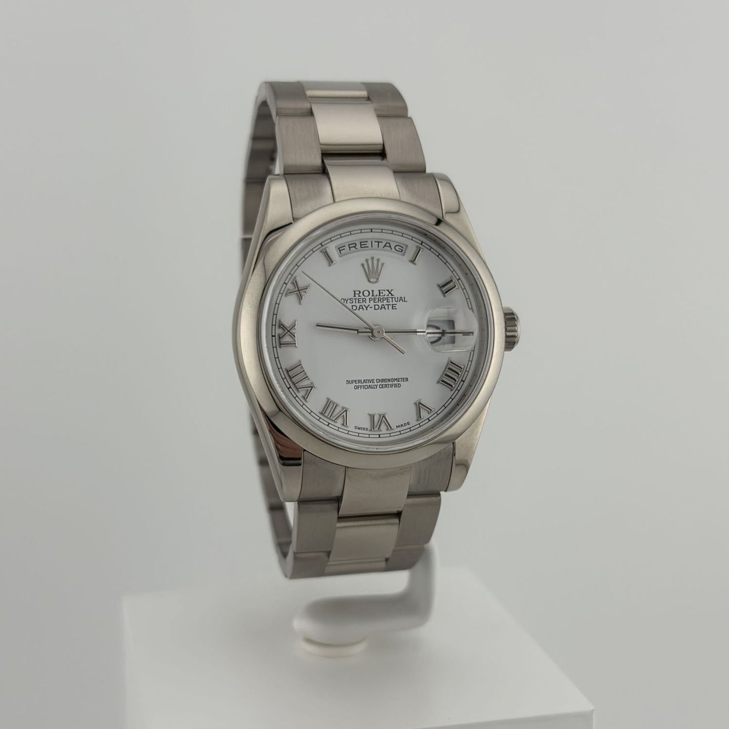 Rolex Day-Date 36 118209 (2003) - White dial 36 mm White Gold case (1/8)