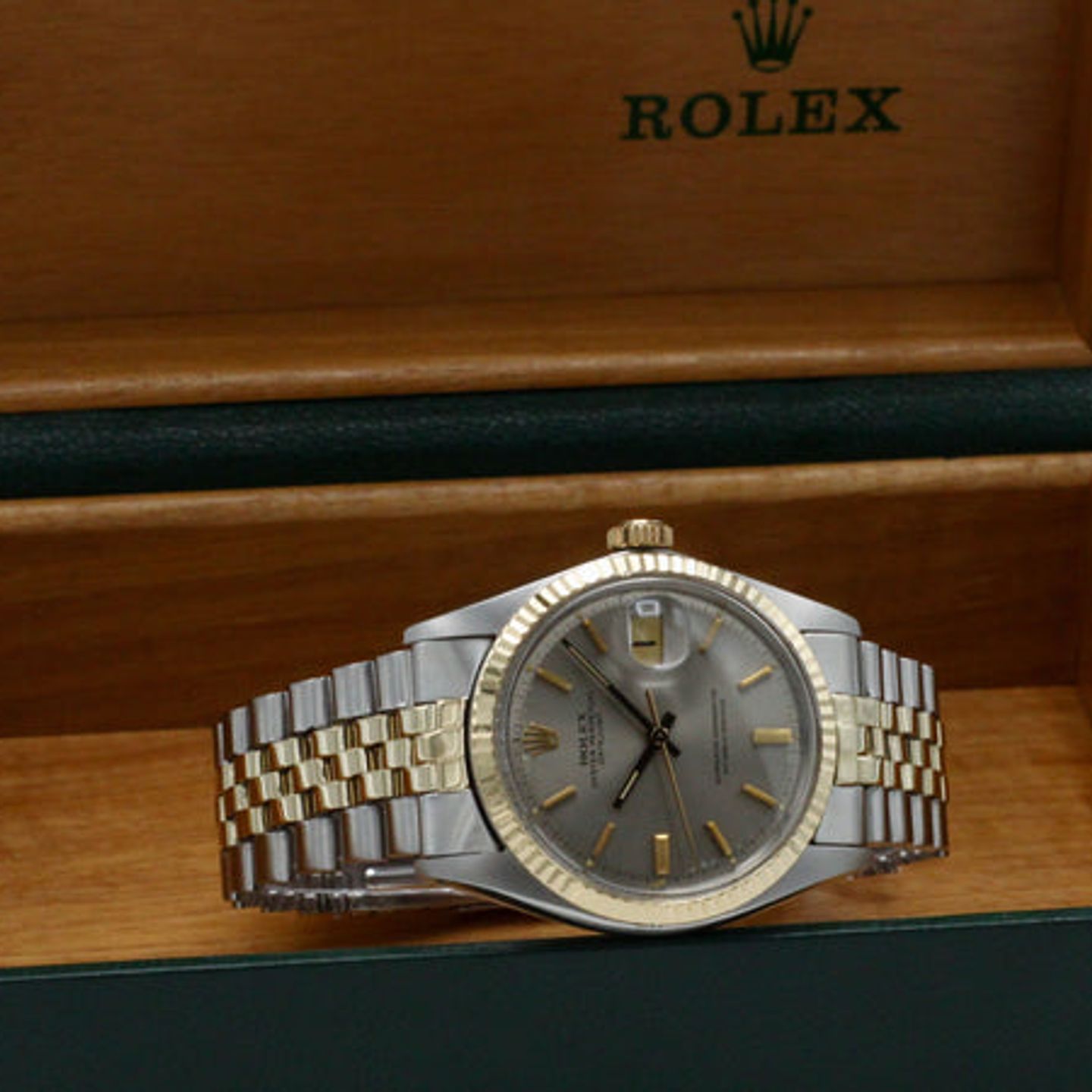 Rolex Datejust 1601 (1969) - Grijs wijzerplaat 36mm Goud/Staal (3/7)