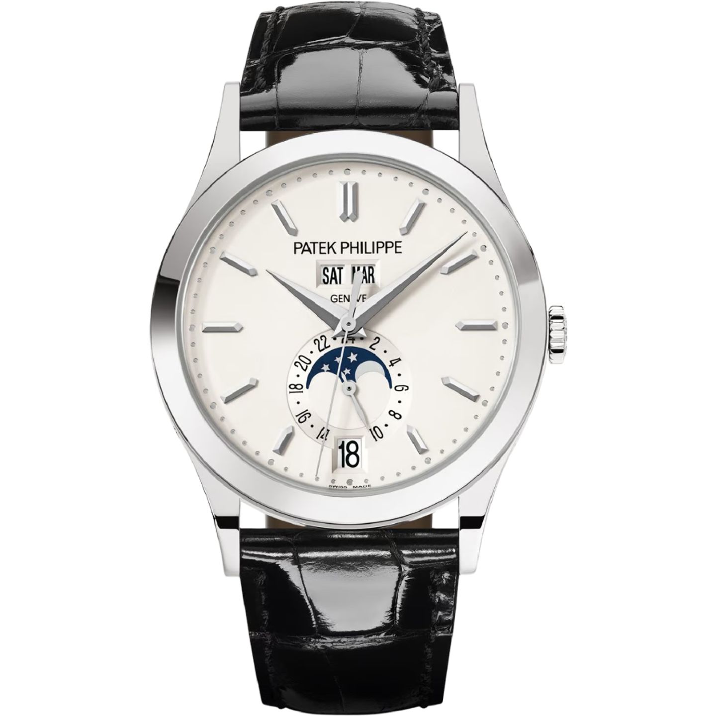 Patek Philippe Annual Calendar 5396G-011 (2024) - Zilver wijzerplaat 38mm Witgoud (1/8)