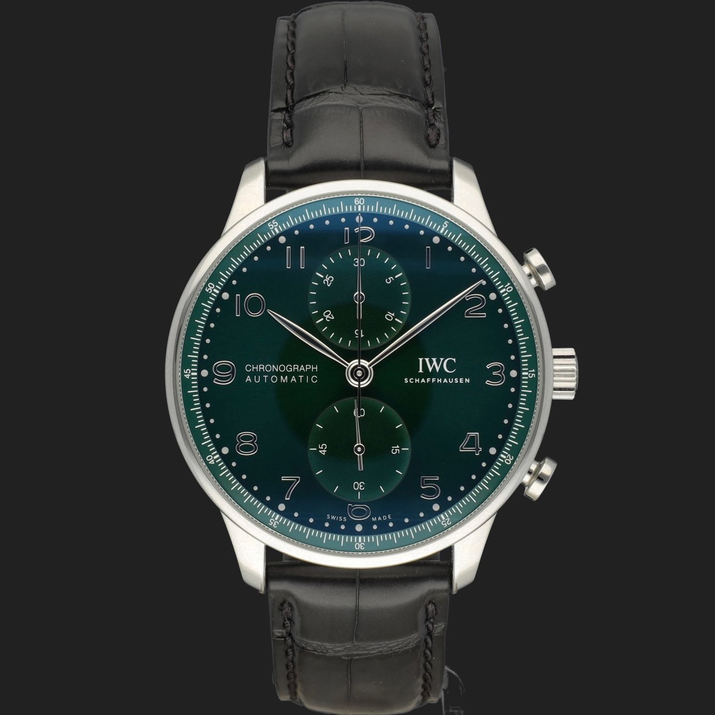 IWC Portuguese Chronograph IW371615 (2022) - Groen wijzerplaat 41mm Staal (3/8)