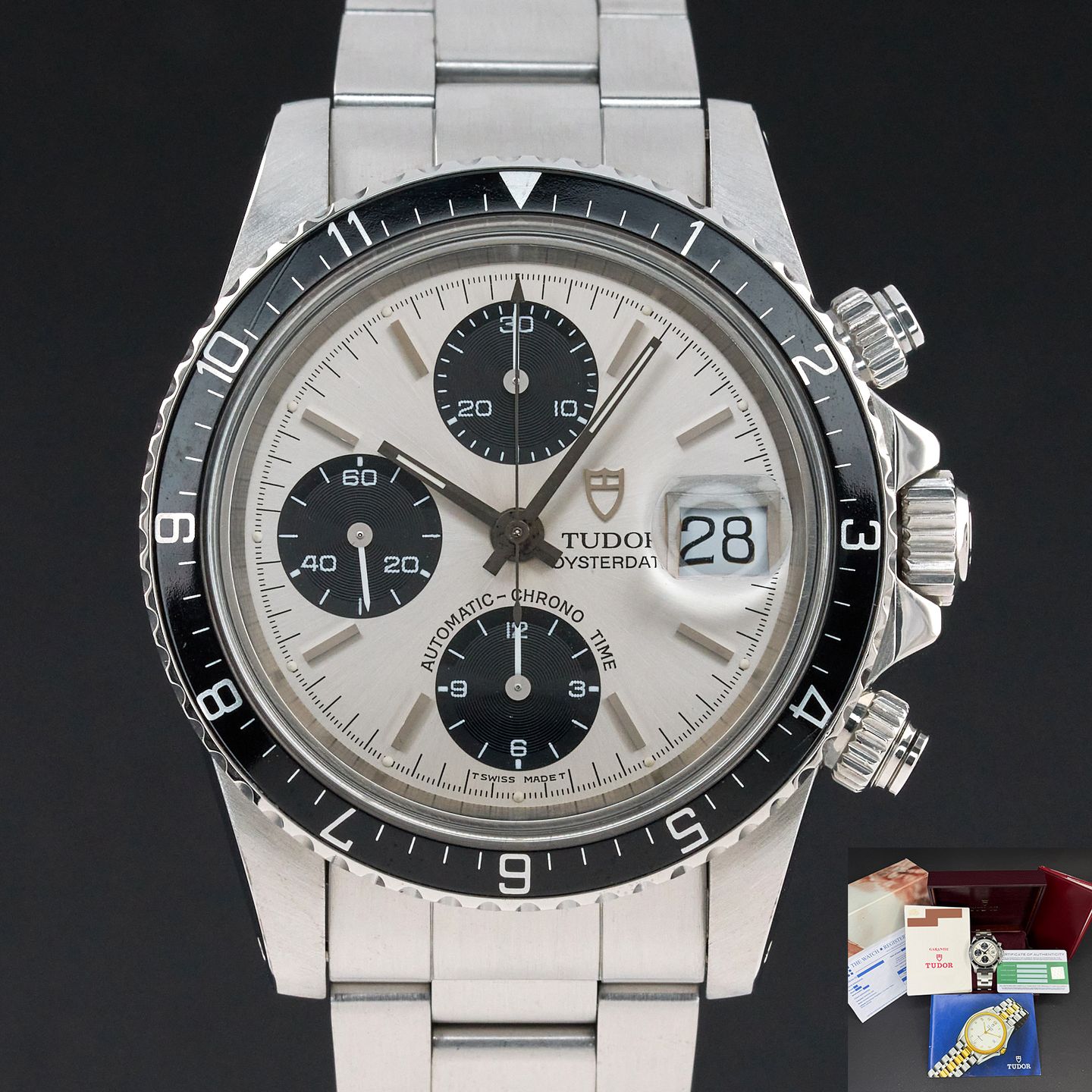 Tudor Oysterdate Big Block 79170 (1996) - Silver dial 40 mm Steel case (1/8)