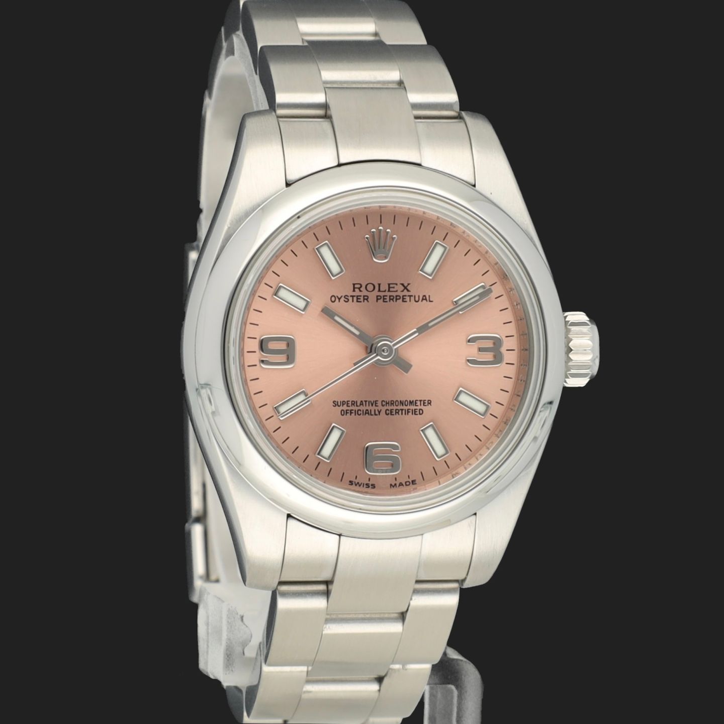 Rolex Oyster Perpetual 26 176200 (2012) - Roze wijzerplaat 26mm Staal (4/8)
