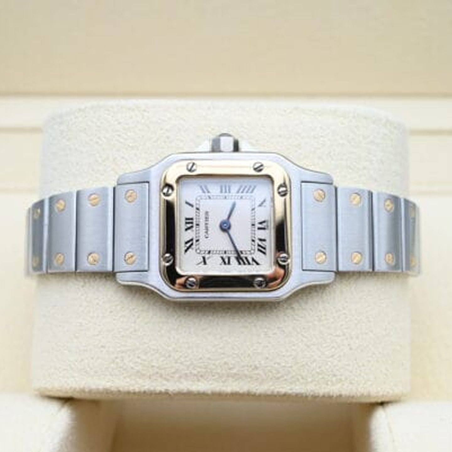 Cartier Santos Galbée 1567 (1999) - White dial 24 mm Gold/Steel case (5/8)