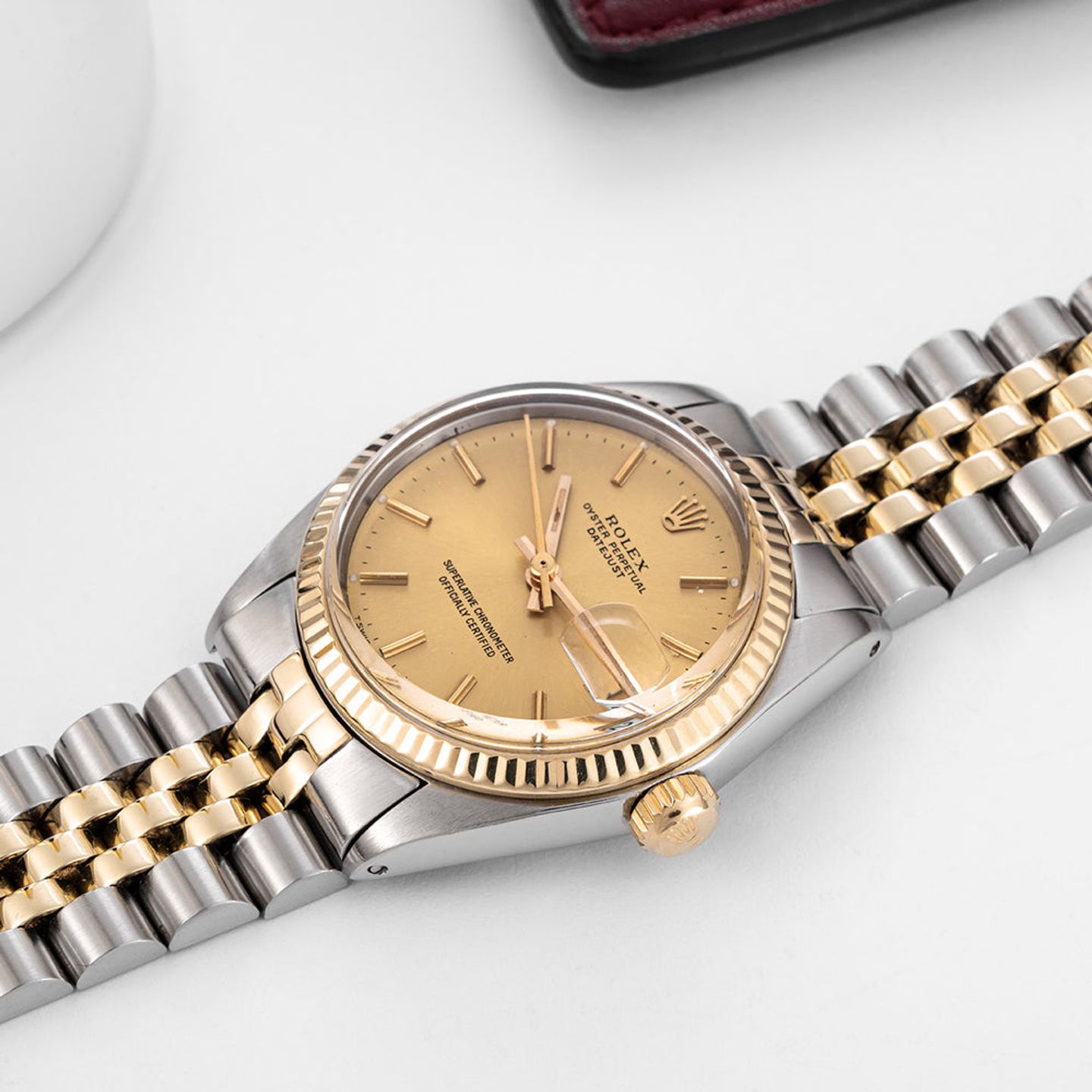 Rolex Datejust 6827 (1978) - Champagne dial 31 mm Gold/Steel case (3/8)