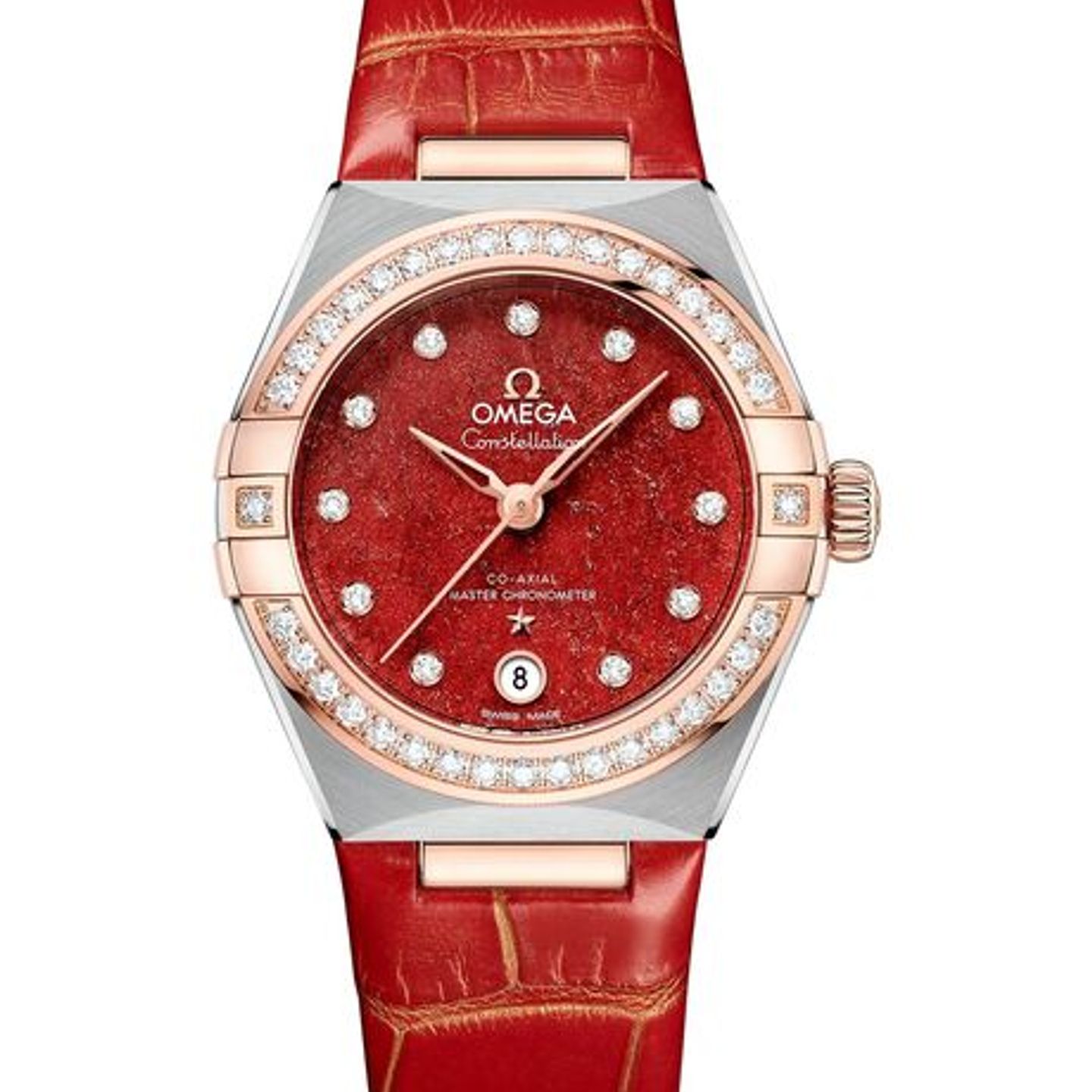 Omega Constellation 131.28.29.20.99.002 (2026) - Rood wijzerplaat 29mm Staal (1/1)