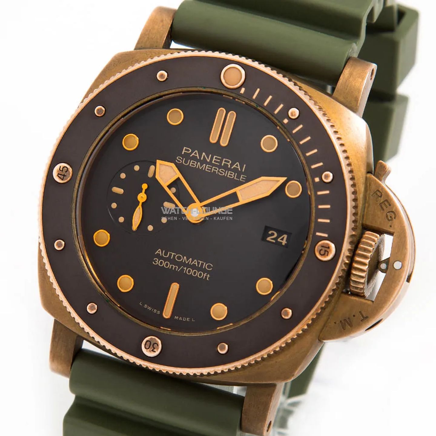 Panerai Luminor Submersible PAM00968 (2019) - Brown dial 47 mm Bronze case (1/8)