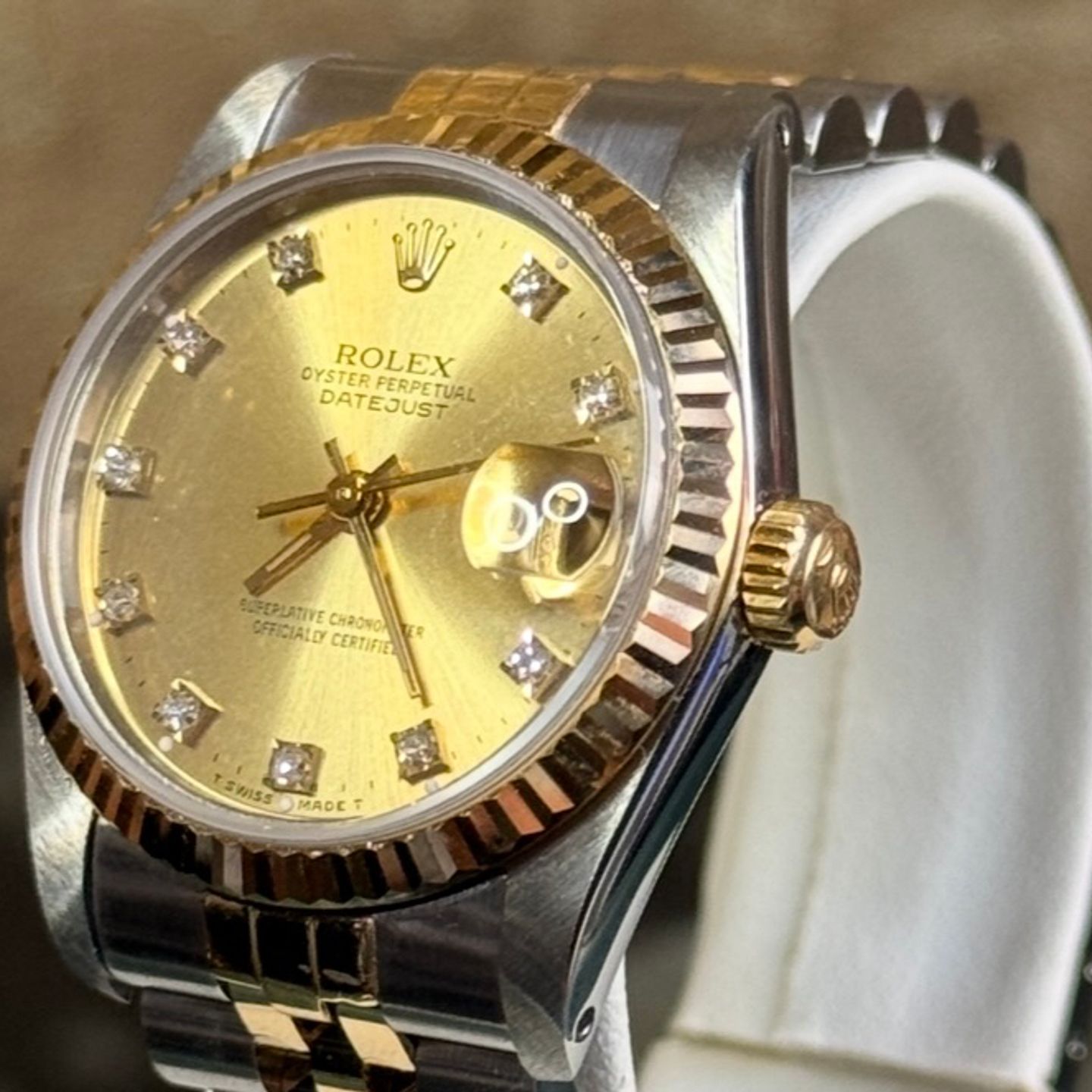 Rolex Datejust 31 68273 (1985) - Champagne dial 31 mm Gold/Steel case (8/8)