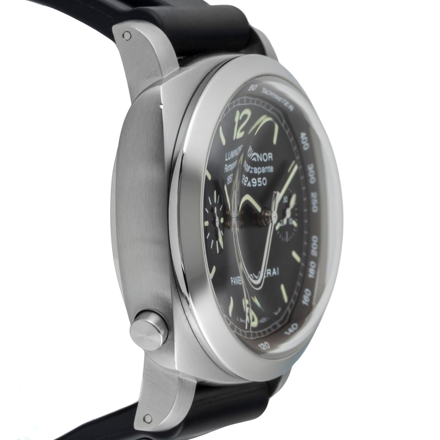 Panerai Luminor 1950 3 Days Chrono Flyback PAM00213 (Unknown (random serial)) - Black dial 44 mm Steel case (7/8)