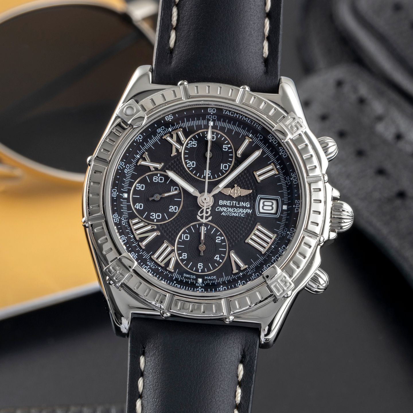 Breitling Crosswind Racing A13055 (Unknown (random serial)) - Black dial 43 mm Steel case (3/8)