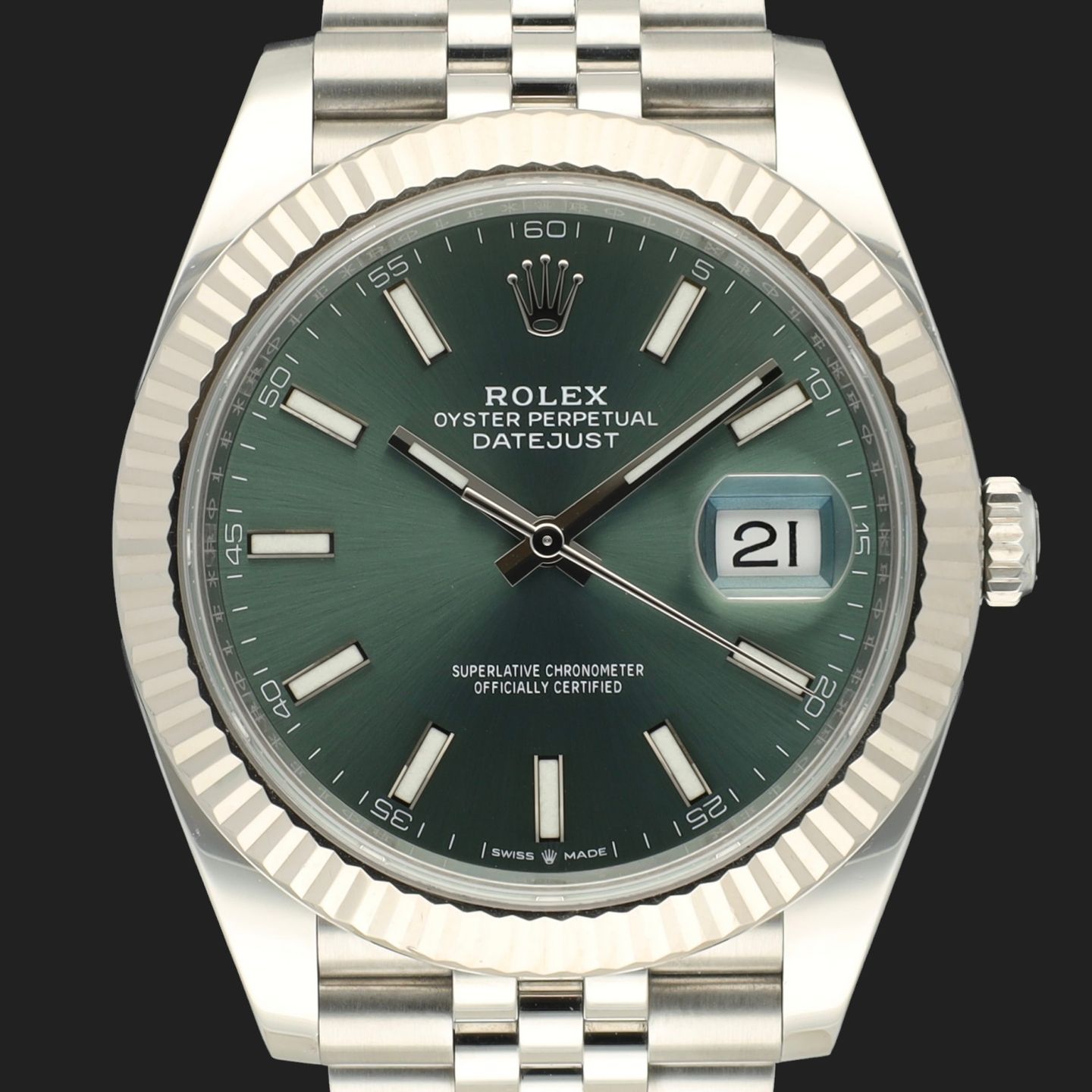 Rolex Datejust 41 126334 (2023) - Green dial 41 mm Steel case (3/8)