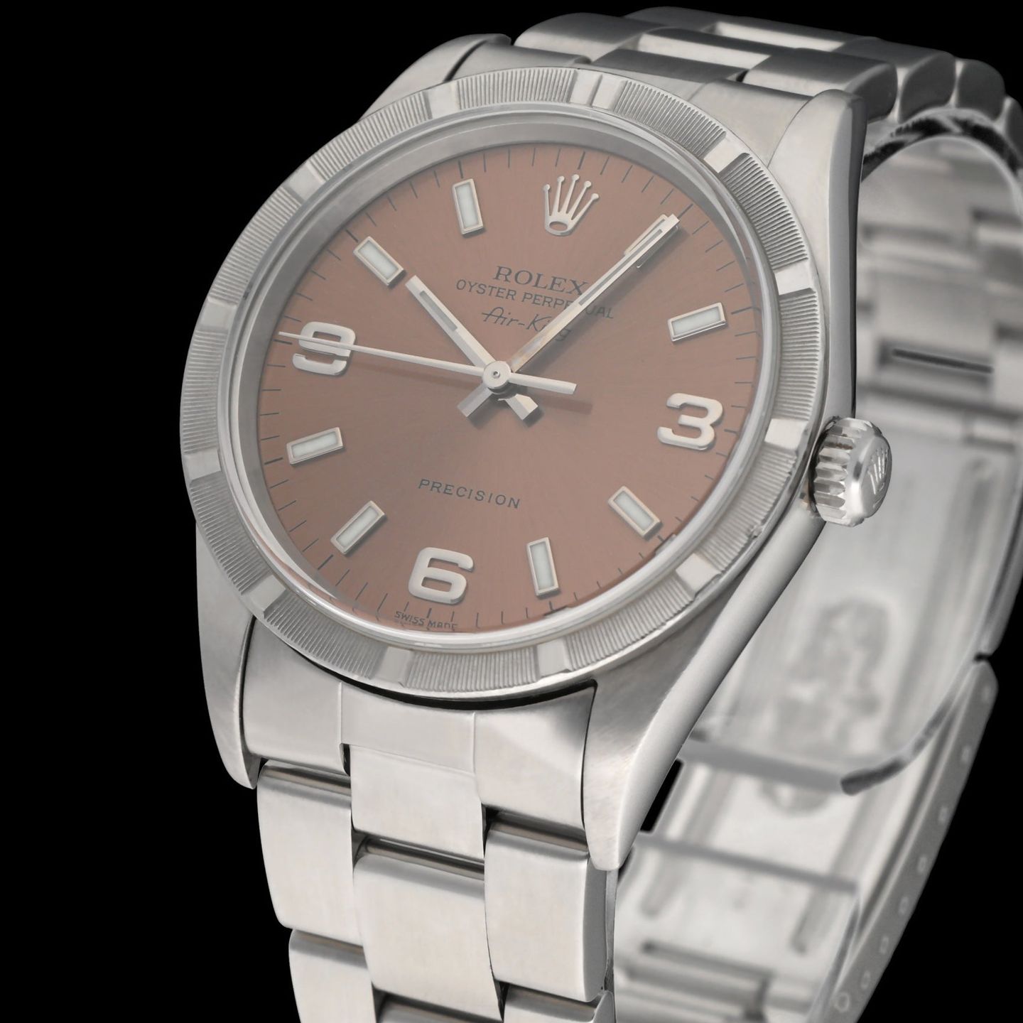 Rolex Air-King 14010 (2000) - Pink dial 34 mm Steel case (7/8)