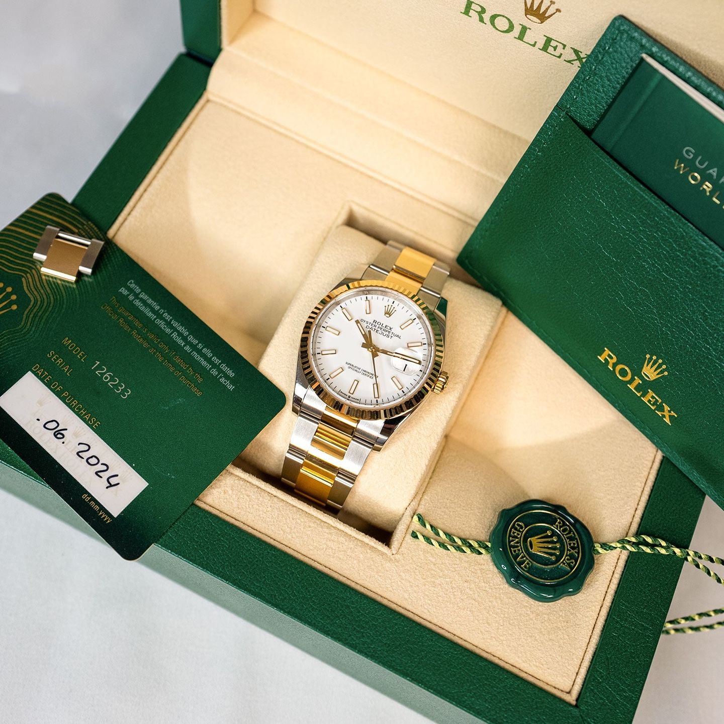 Rolex Datejust 36 126233 (2024) - Wit wijzerplaat 36mm Goud/Staal (5/5)