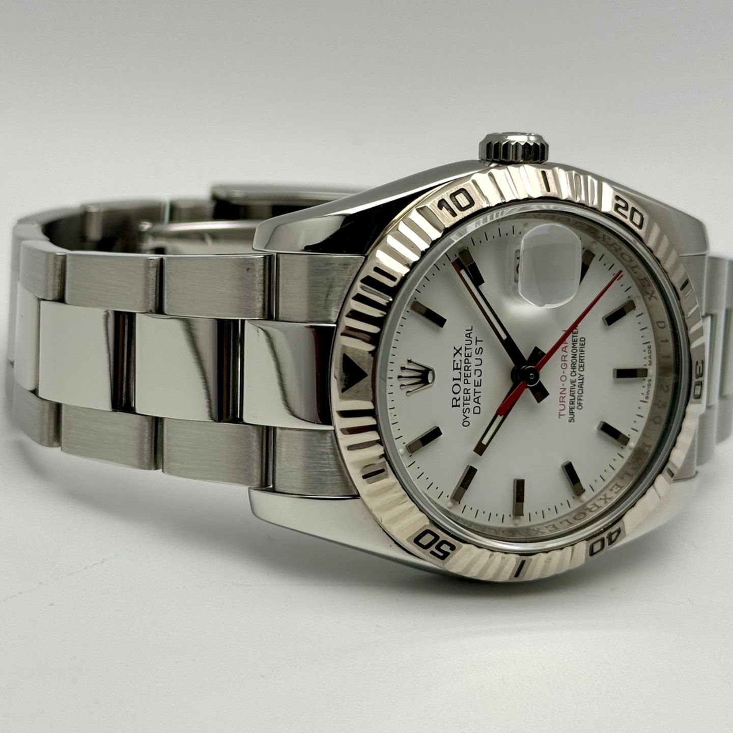 Rolex Datejust Turn-O-Graph 116264 (2005) - Wit wijzerplaat 36mm Staal (9/10)