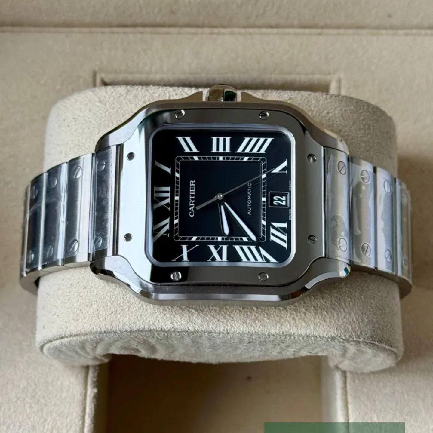 Cartier Santos WSSA0096 (2026) - Zwart wijzerplaat Staal (5/7)