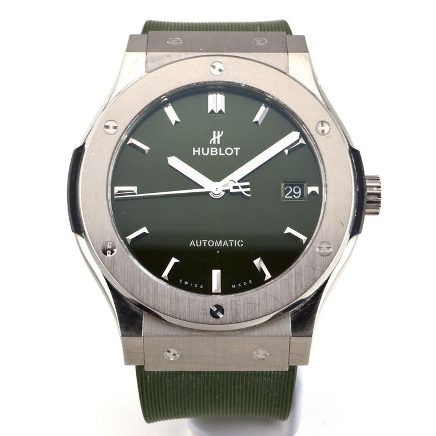 Hublot Classic Fusion 511.NX.8970.RX (2023) - Groen wijzerplaat 45mm Titanium (1/2)