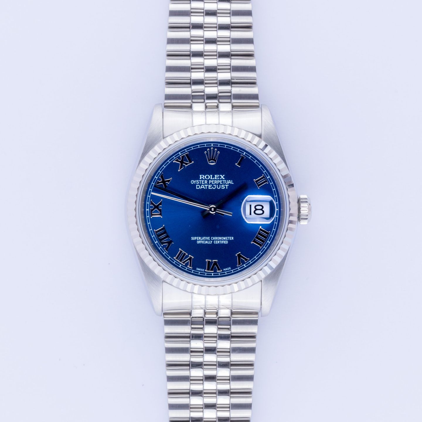 Rolex Datejust 36 16234 (1996) - Blue dial 36 mm Steel case (3/8)