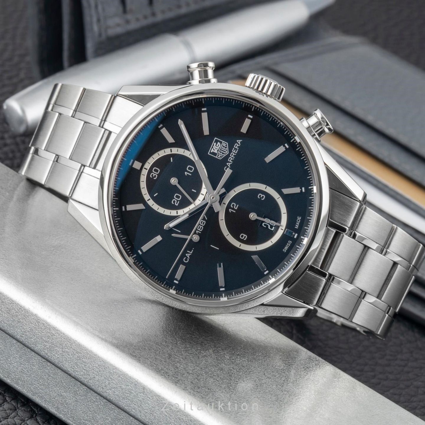 TAG Heuer Carrera Calibre 1887 CAR2110 (2010) - Black dial 41 mm Steel case (2/8)
