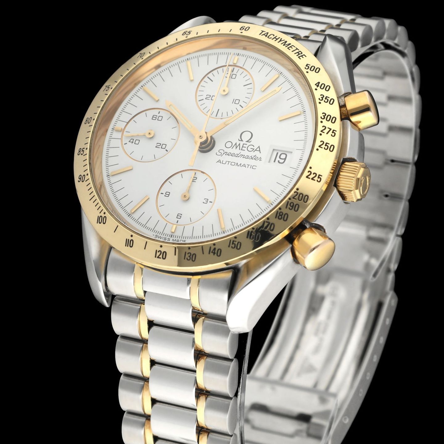 Omega Speedmaster Date 3311.20.00 (1997) - Wit wijzerplaat 39mm Goud/Staal (7/8)