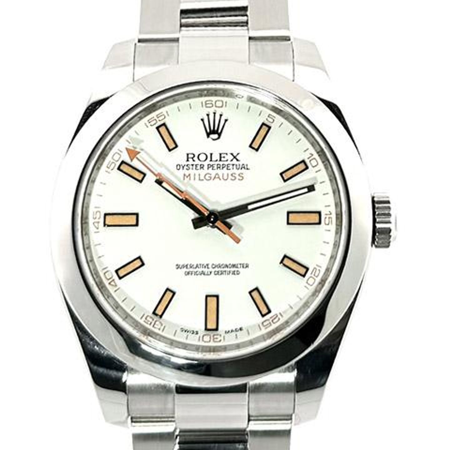 Rolex Milgauss 116400 (2010) - White dial 40 mm Steel case (1/8)
