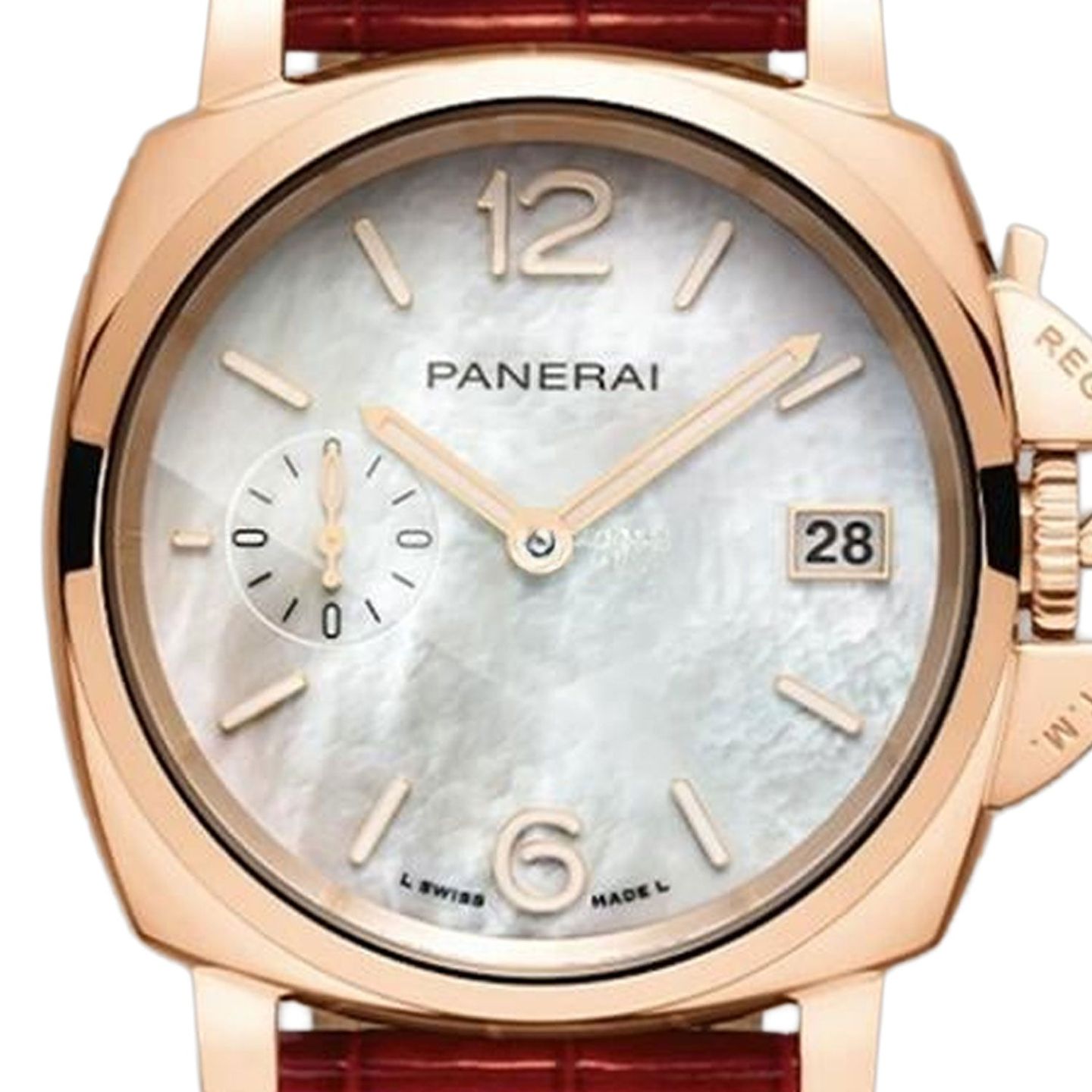 Panerai Luminor Due PAM01280 (Onbekend (willekeurig serienummer)) - Parelmoer wijzerplaat 38mm Roodgoud (2/4)