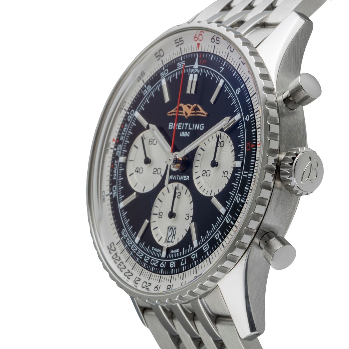 Breitling Navitimer 1 B01 Chronograph AB0138 (Unknown (random serial)) - Black dial 43 mm Steel case (6/8)