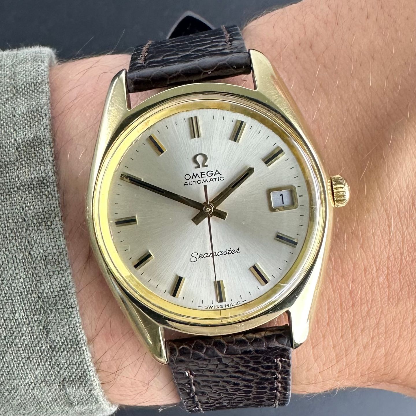 Omega Seamaster 166.067 (1969) - Wit wijzerplaat 36mm Goud/Staal (2/8)
