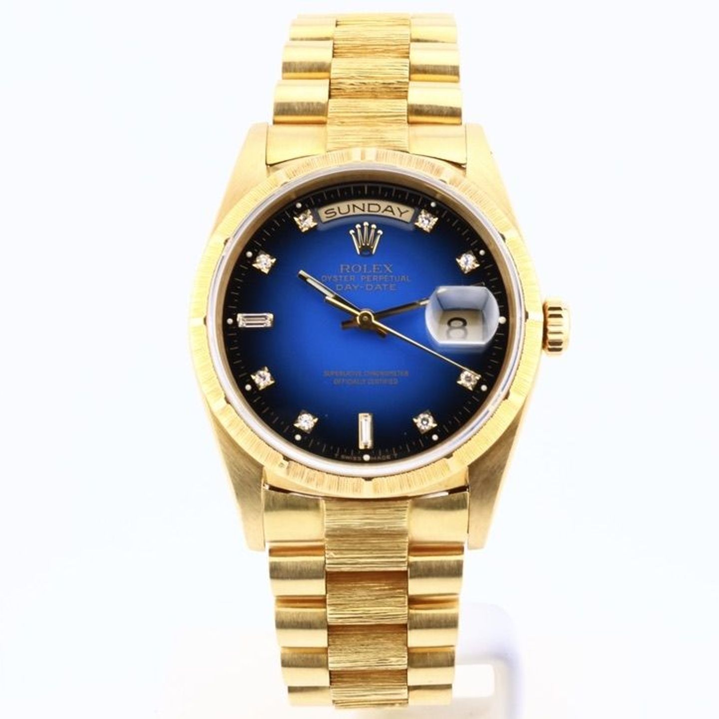 Rolex Day-Date 36 18248 (1993) - Blue dial 36 mm Yellow Gold case (1/8)