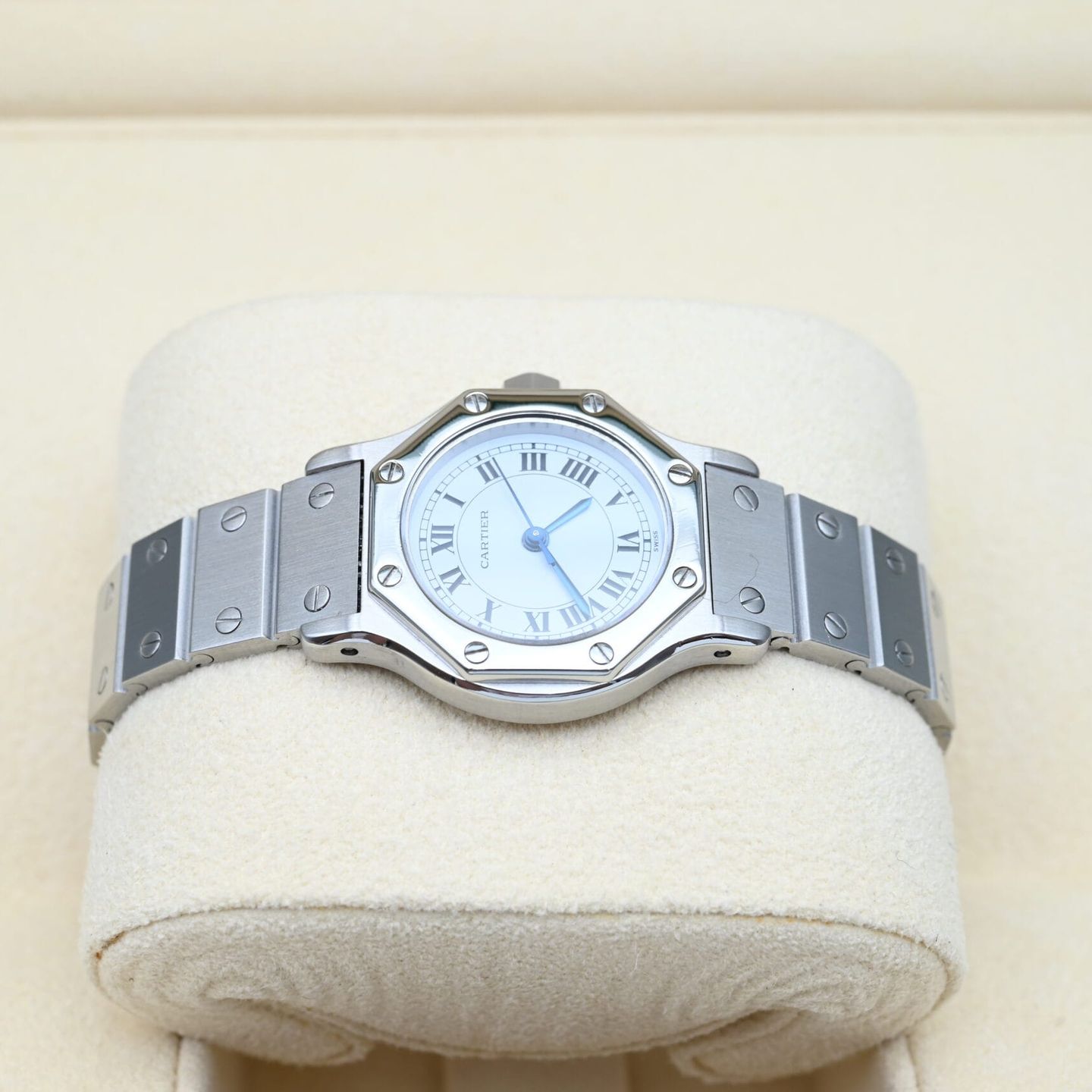 Cartier Santos 0906 (Unknown (random serial)) - White dial 25 mm Steel case (3/8)