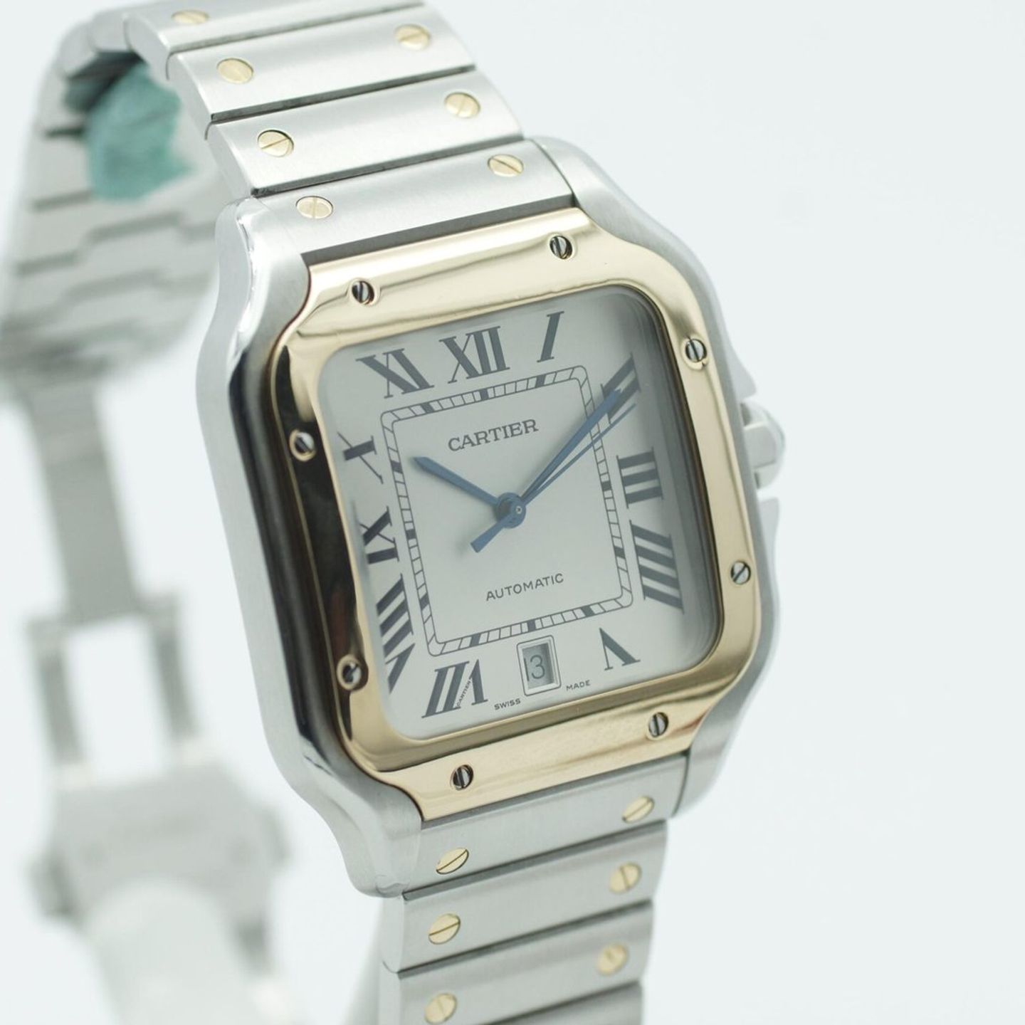 Cartier Santos W2SA0006 (2019) - White dial 40 mm Gold/Steel case (6/8)