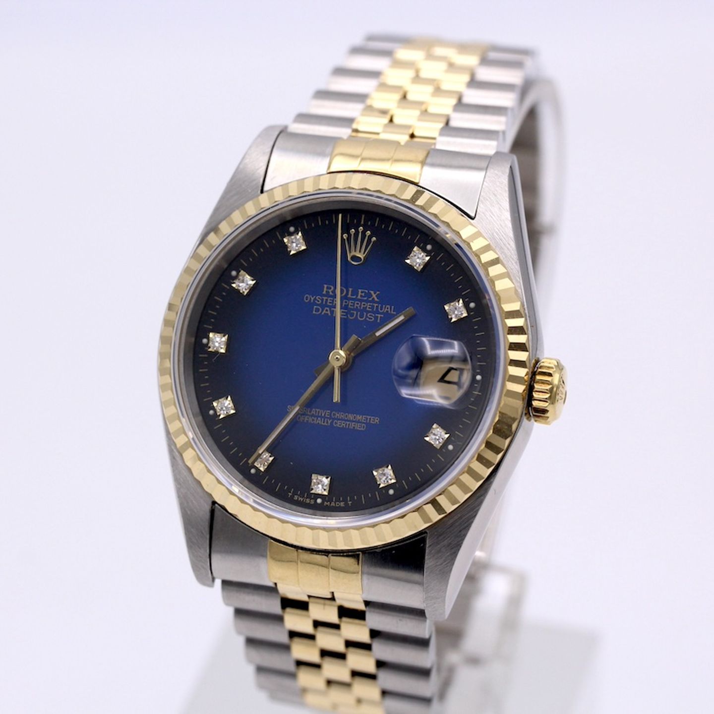 Rolex Datejust 36 16233 (1994) - Blue dial 36 mm Gold/Steel case (8/8)