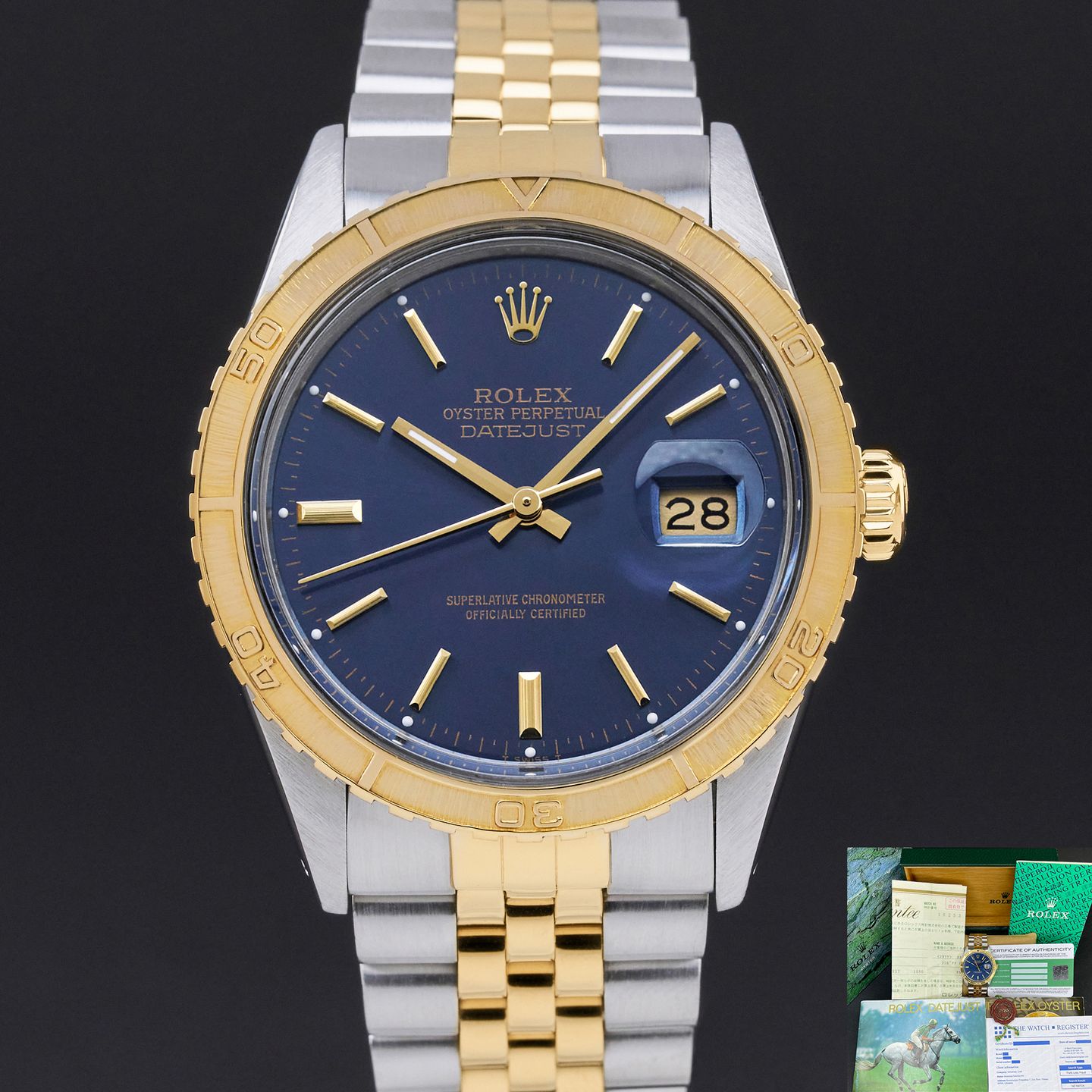 Rolex Datejust Turn-O-Graph 16253 (1986) - Blue dial 36 mm Gold/Steel case (1/8)