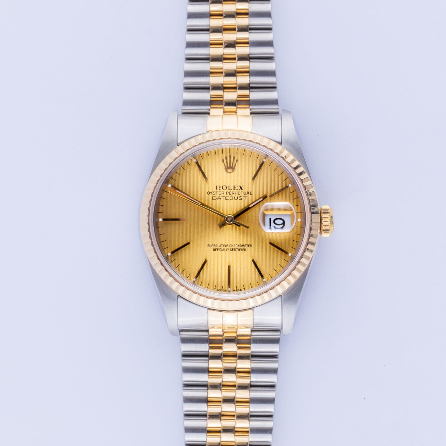 Rolex Datejust 36 16233 (1991) - Champagne dial 36 mm Gold/Steel case (3/8)