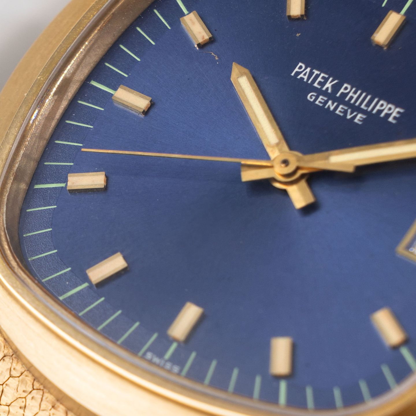 Patek Philippe Beta 21 3587-1 (1970) - Blauw wijzerplaat 43mm Geelgoud (5/8)