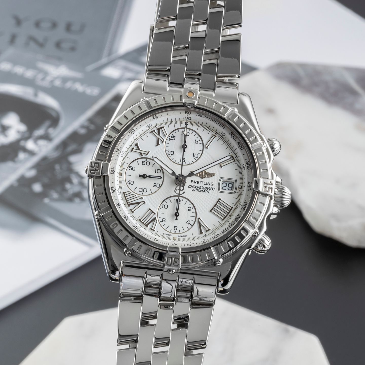 Breitling Crosswind Chronograph A13055 (1997) - 43 mm Steel case (3/8)