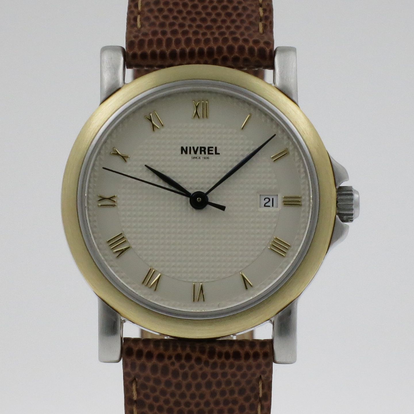 Nivrel Héritage N811.001 (Unknown (random serial)) - White dial 30 mm Gold/Steel case (4/4)