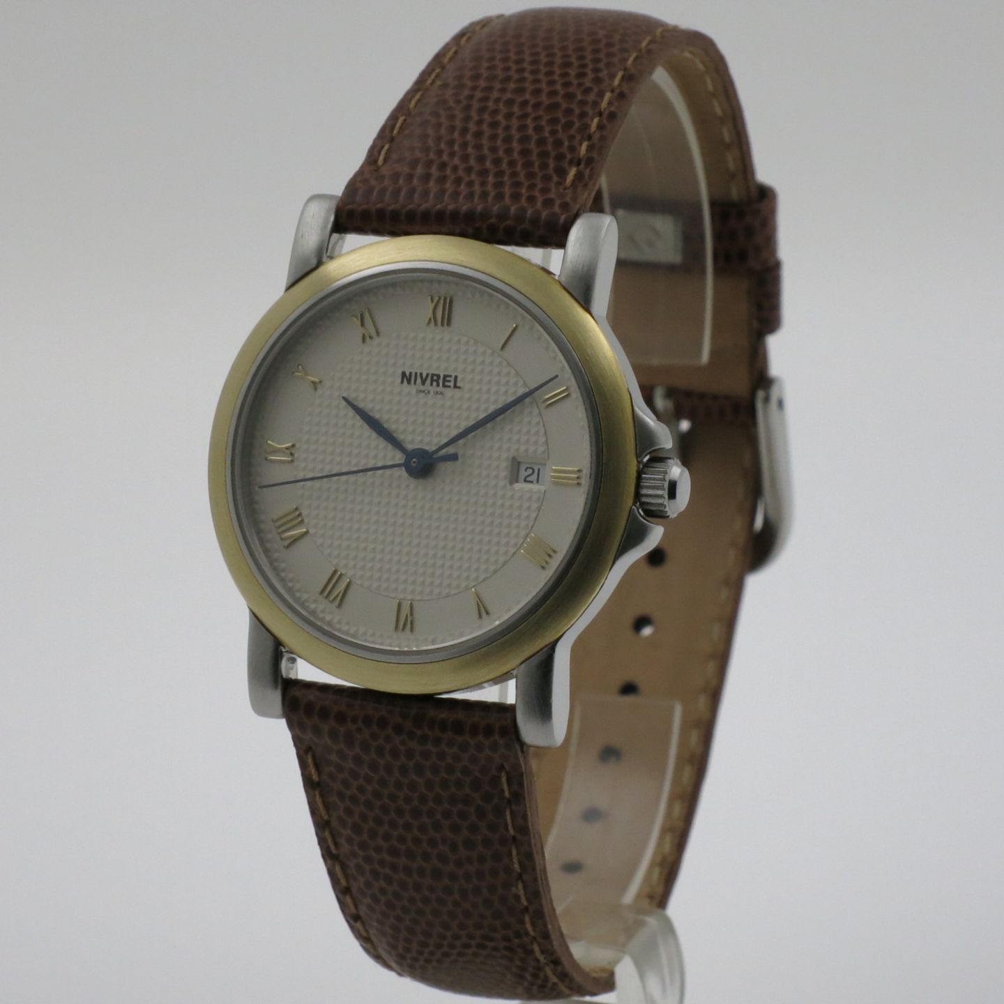 Nivrel Héritage N811.001 (Unknown (random serial)) - White dial 30 mm Gold/Steel case (3/4)