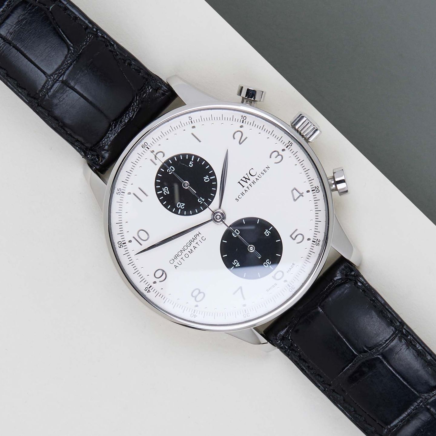IWC Portuguese Chronograph IW371411 (2004) - Silver dial 41 mm Steel case (1/8)