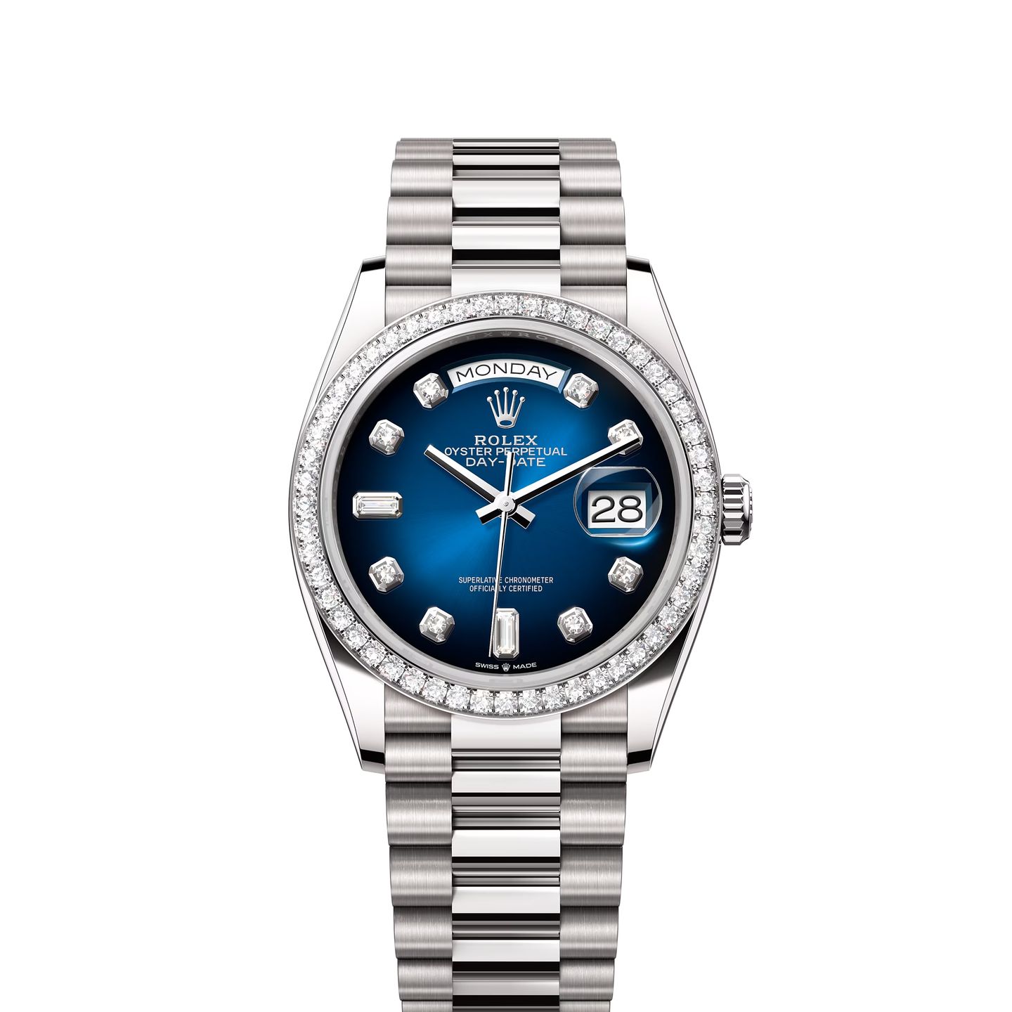 Rolex Day-Date 36 128349RBR (2024) - Blauw wijzerplaat 36mm Witgoud (1/1)