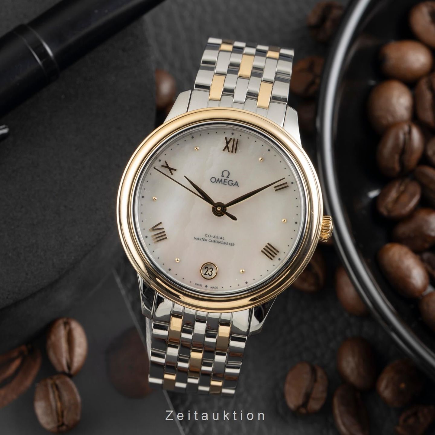Omega De Ville 434.20.34.20.05.002 (Unknown (random serial)) - White dial 34 mm Gold/Steel case (3/8)