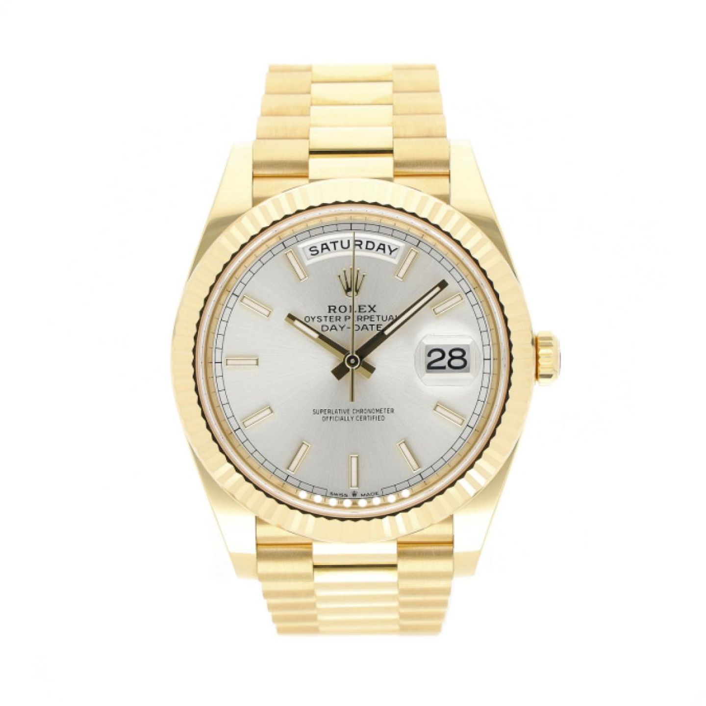 Rolex Day-Date 40 228238 (2023) - Silver dial 40 mm Yellow Gold case (1/5)