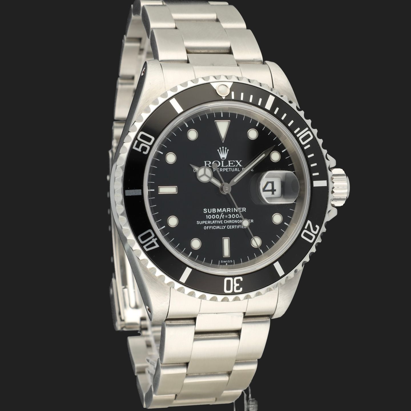 Rolex Submariner Date 16610 (1999) - Zwart wijzerplaat 40mm Staal (4/8)