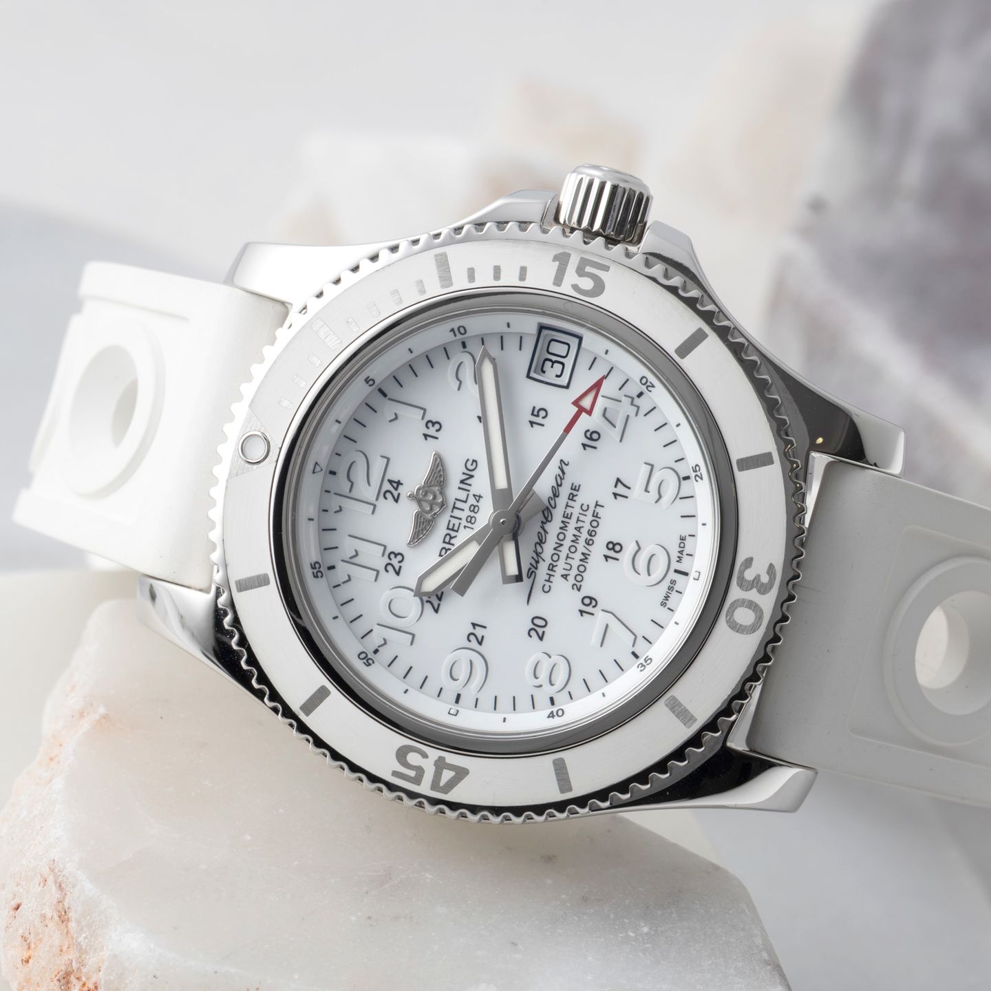 Breitling Superocean II 36 A17312D2/A775 (Onbekend (willekeurig serienummer)) - Wit wijzerplaat 36mm Staal (2/8)