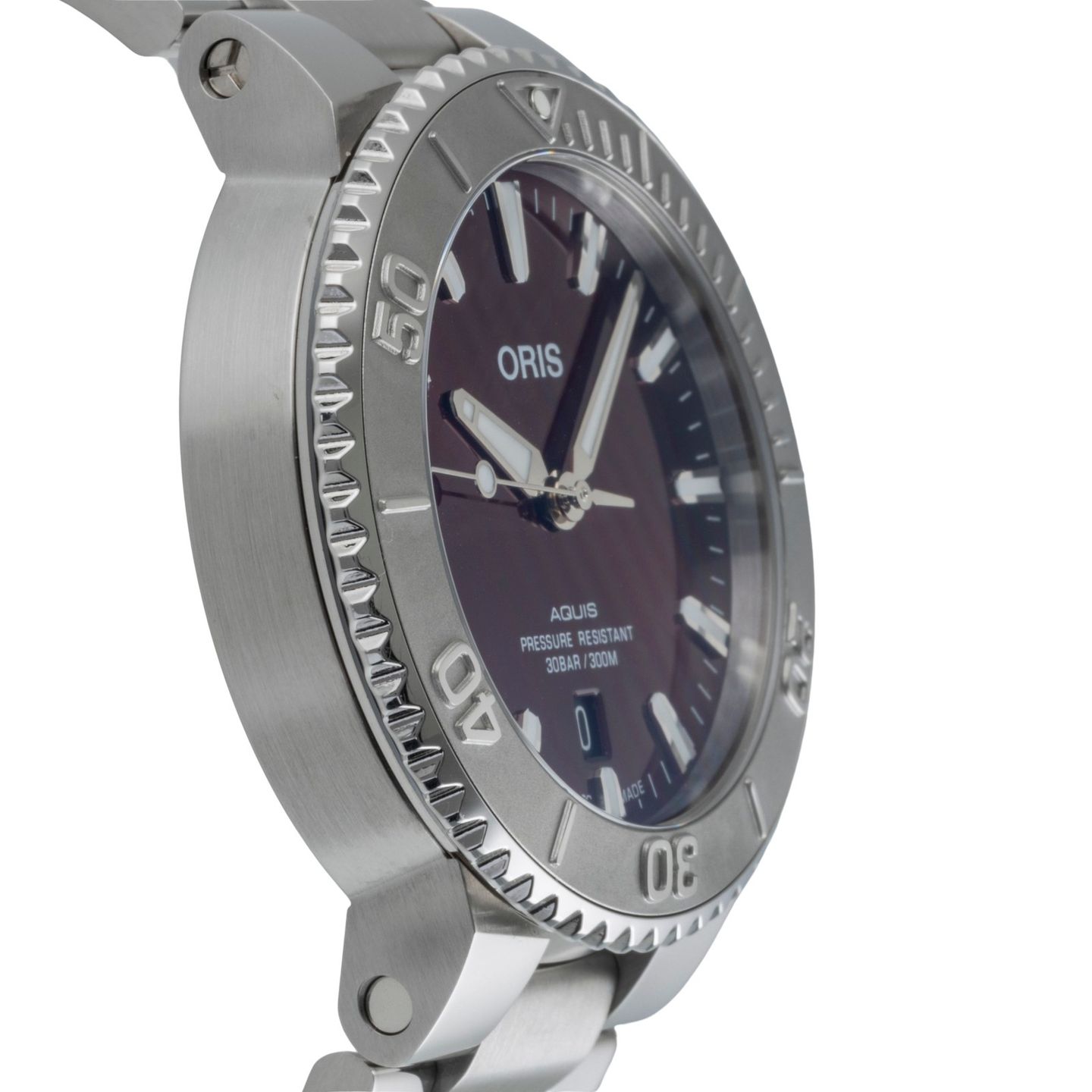 Oris Aquis Date 01 733 7766 4158-07 8 22 05PEB (Onbekend (willekeurig serienummer)) - Rood wijzerplaat 42mm Staal (7/8)