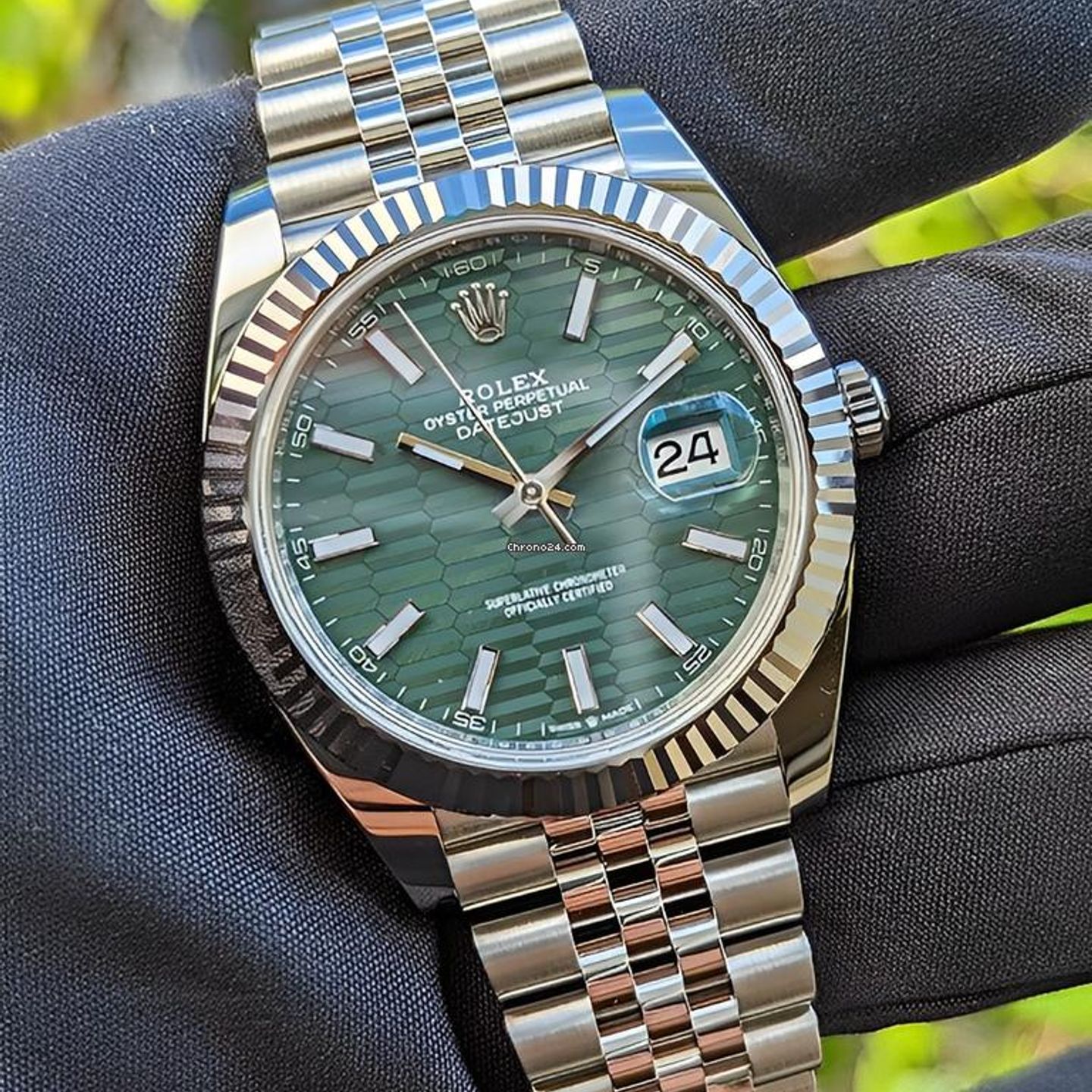 Rolex Datejust 41 126334 (2022) - Groen wijzerplaat 41mm Staal (1/1)