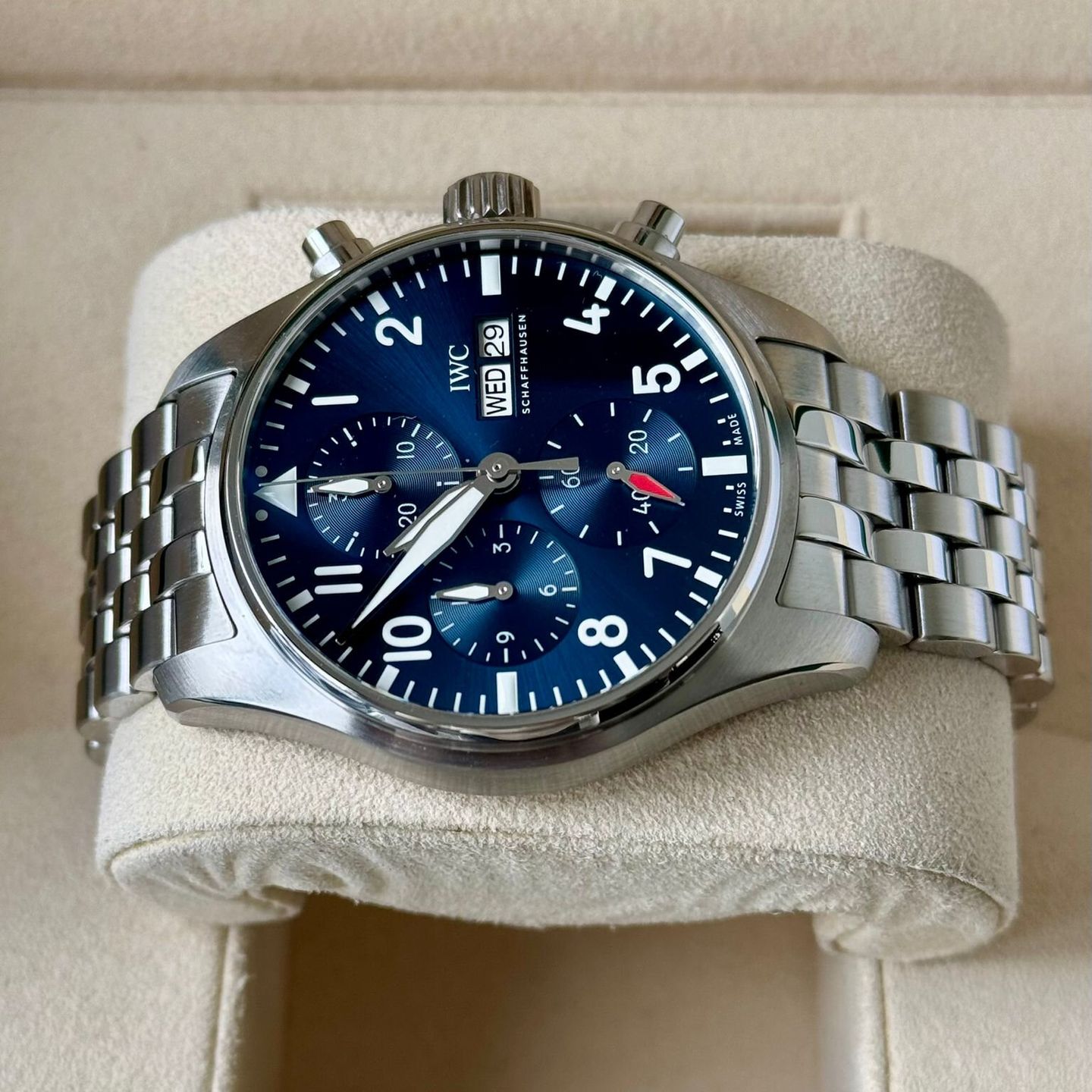 IWC Pilot Chronograph IW388102 (2022) - Blauw wijzerplaat 41mm Staal (5/7)