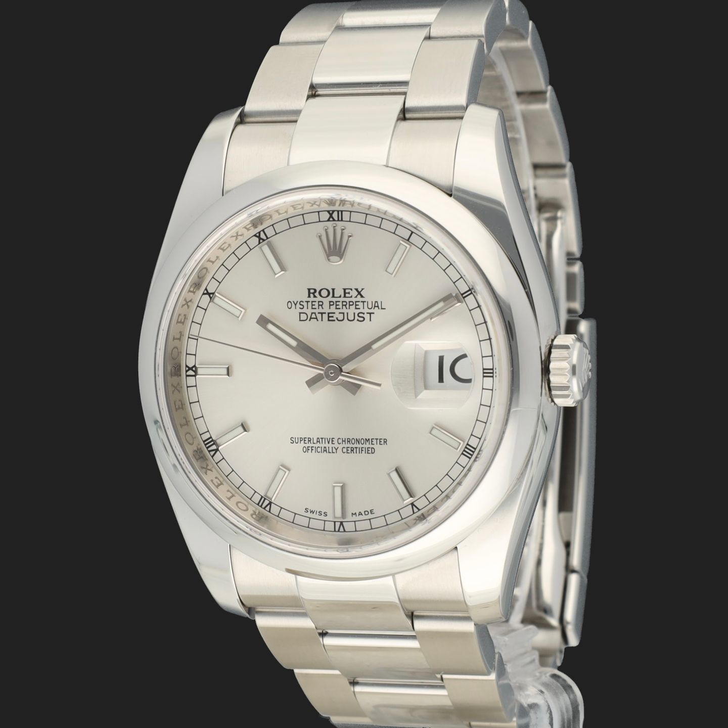 Rolex Datejust 36 116200 (2008) - Silver dial 36 mm Steel case (1/8)