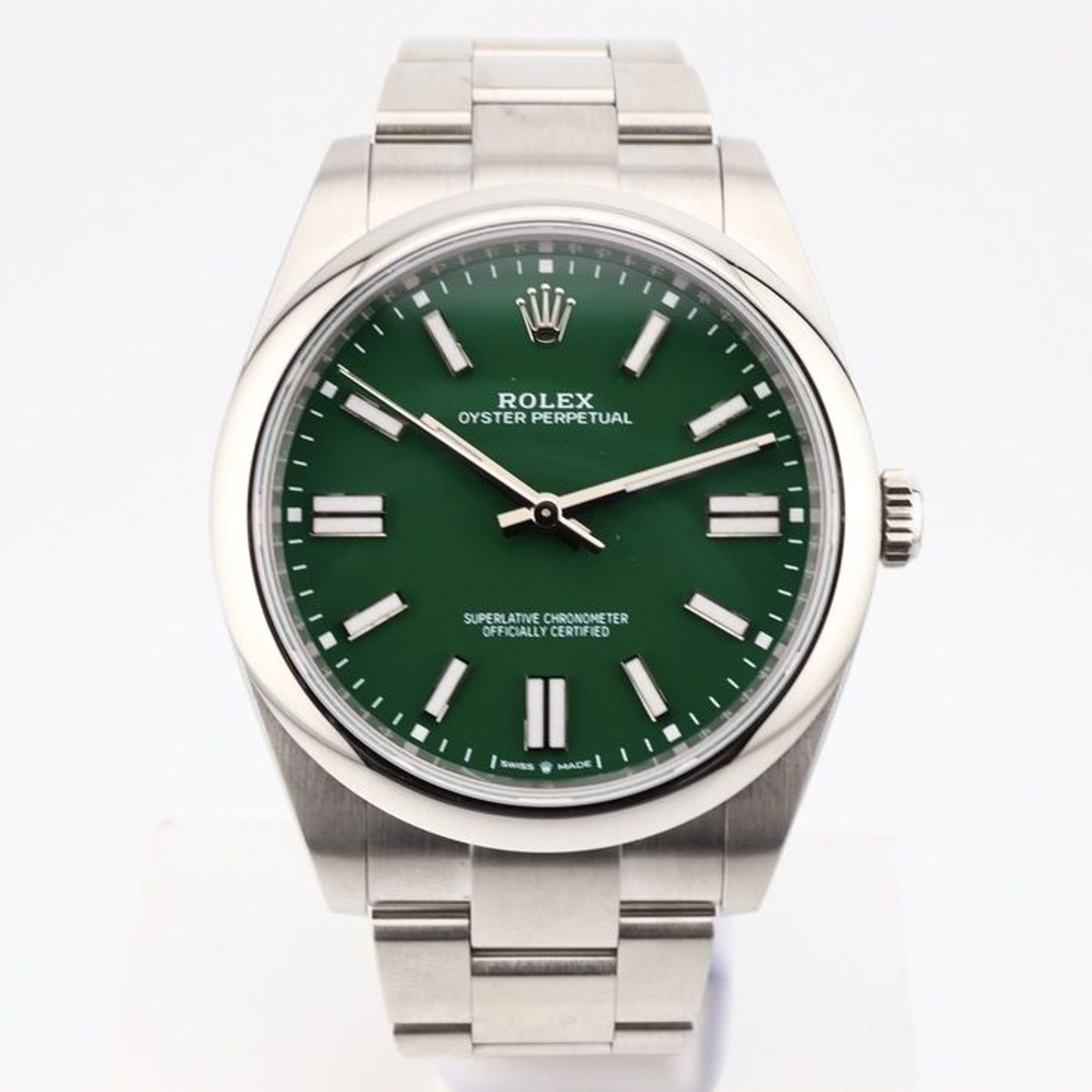 Rolex Oyster Perpetual 41 124300 (2024) - Groen wijzerplaat 41mm Staal (1/1)