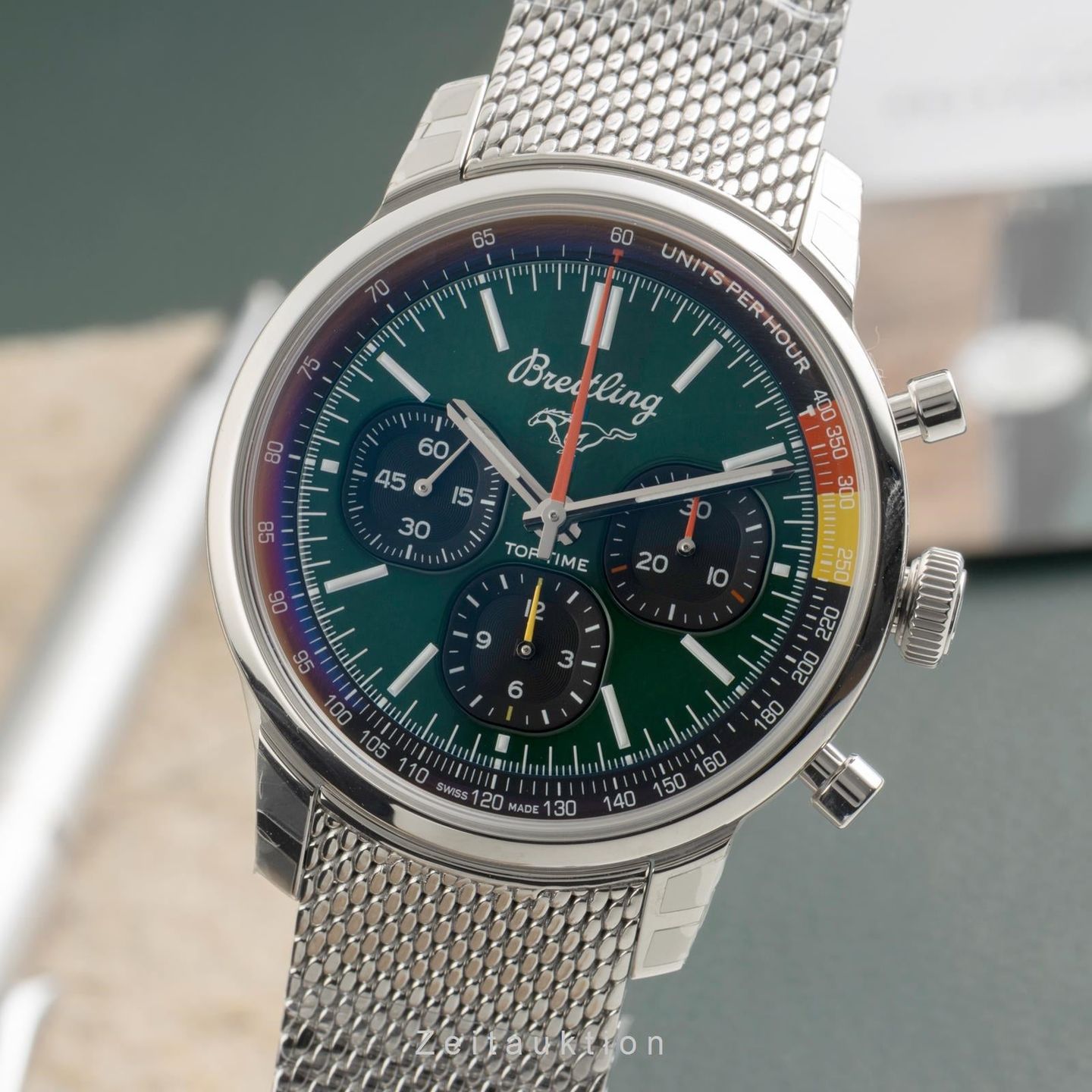 Breitling Top Time AB01762A1L1A1 (Onbekend (willekeurig serienummer)) - Groen wijzerplaat 41mm Staal (1/8)